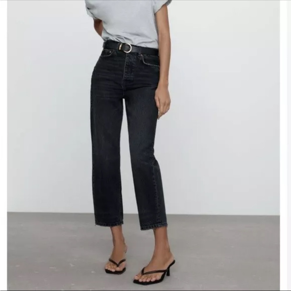 Zara Bliss Straight Black Denim Jeans